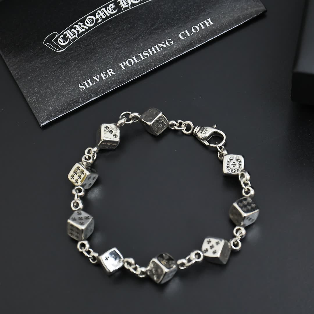 Chrome Hearts Dice Charm Necklace and Bracelet Set